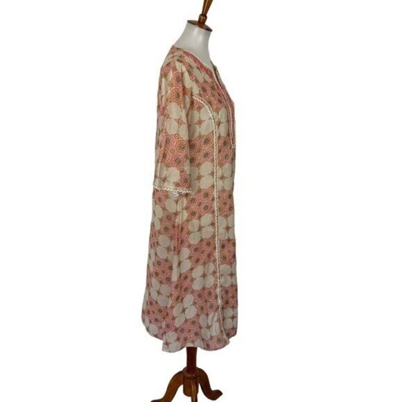 Libas Kurta Dress XL Floral Print Ethnic Long Sleeve Boho Festival - Picture 3 of 5